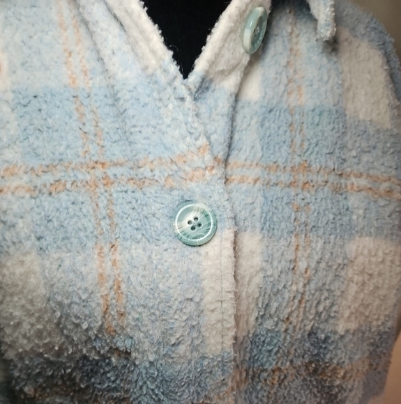 L* Space Womens Warm Seaside Shacket in Poolside & Cream S - Picture 10 of 13